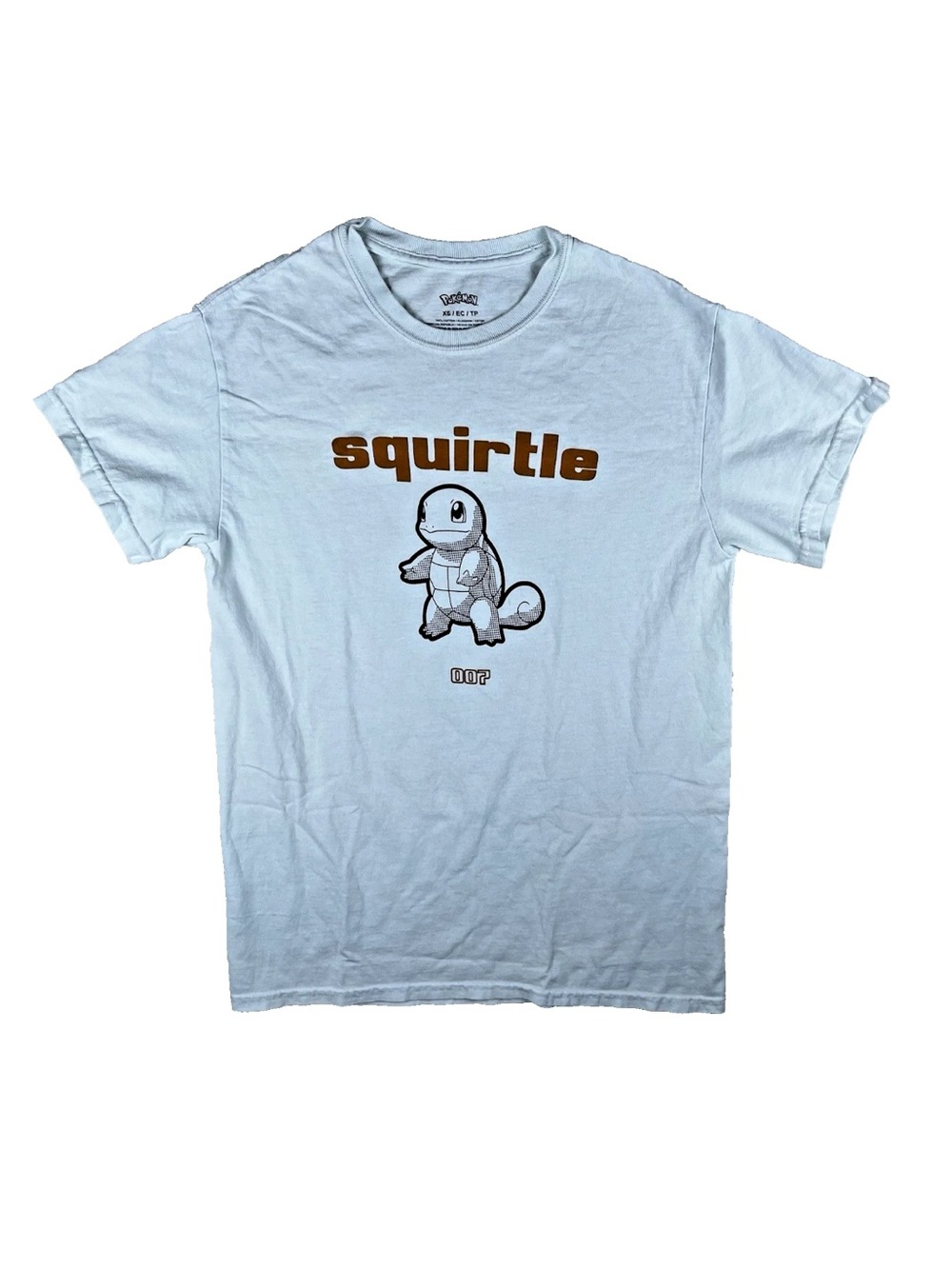 Pokemon XS Sky Blue Tshirt Wartortle Squirtle Blastoise 2 Sided All Over Print